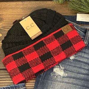 Buffalo Plaid Check CC Beanie Classic Hat